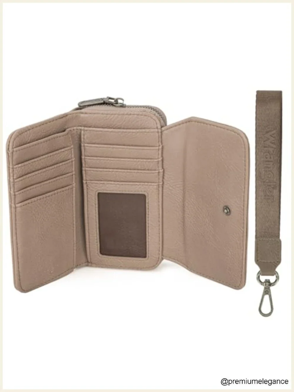 Faux Leather RFID Blocking Wristlet Wallet with Wrist Strap